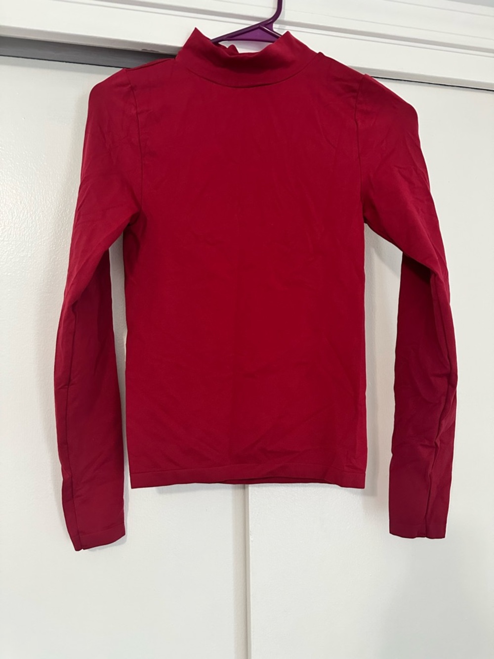 Wild Fable Deep Red Mock Neck Long Sleeve Top